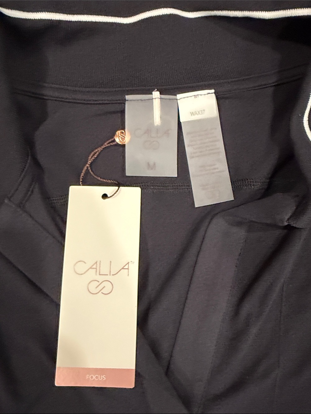 CALIA by Carrie Underwood Black Top with White Neckline Trim - Picture 2 of 6